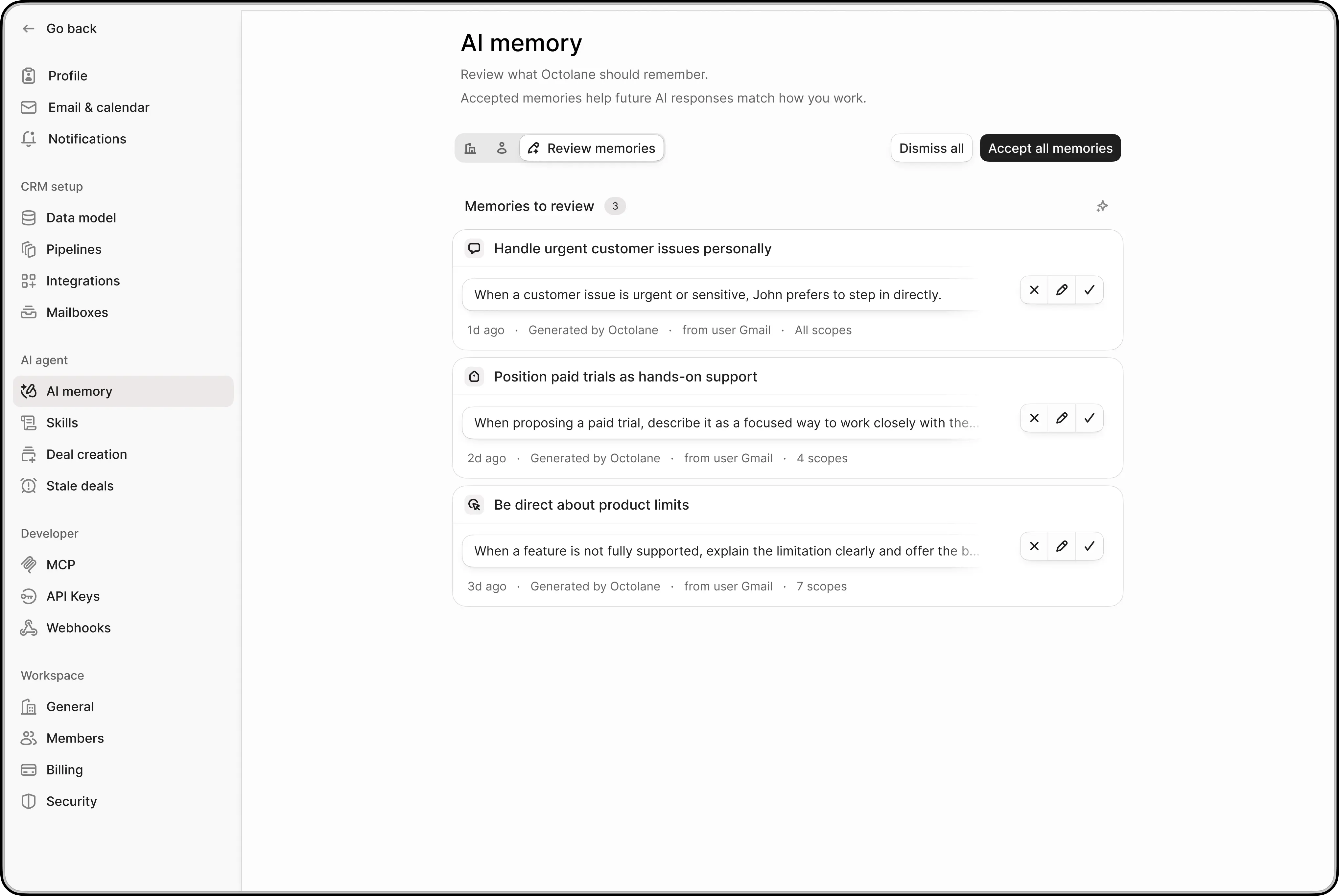 Talk to your CRM screenshot